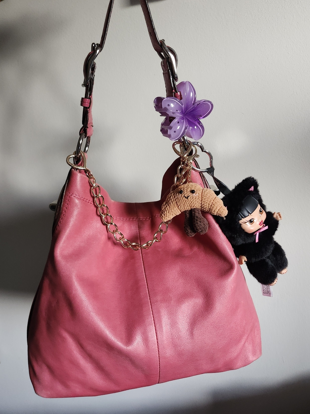 Coach Y2K Peyton Pink Leather Hobo Shoulder Bag
